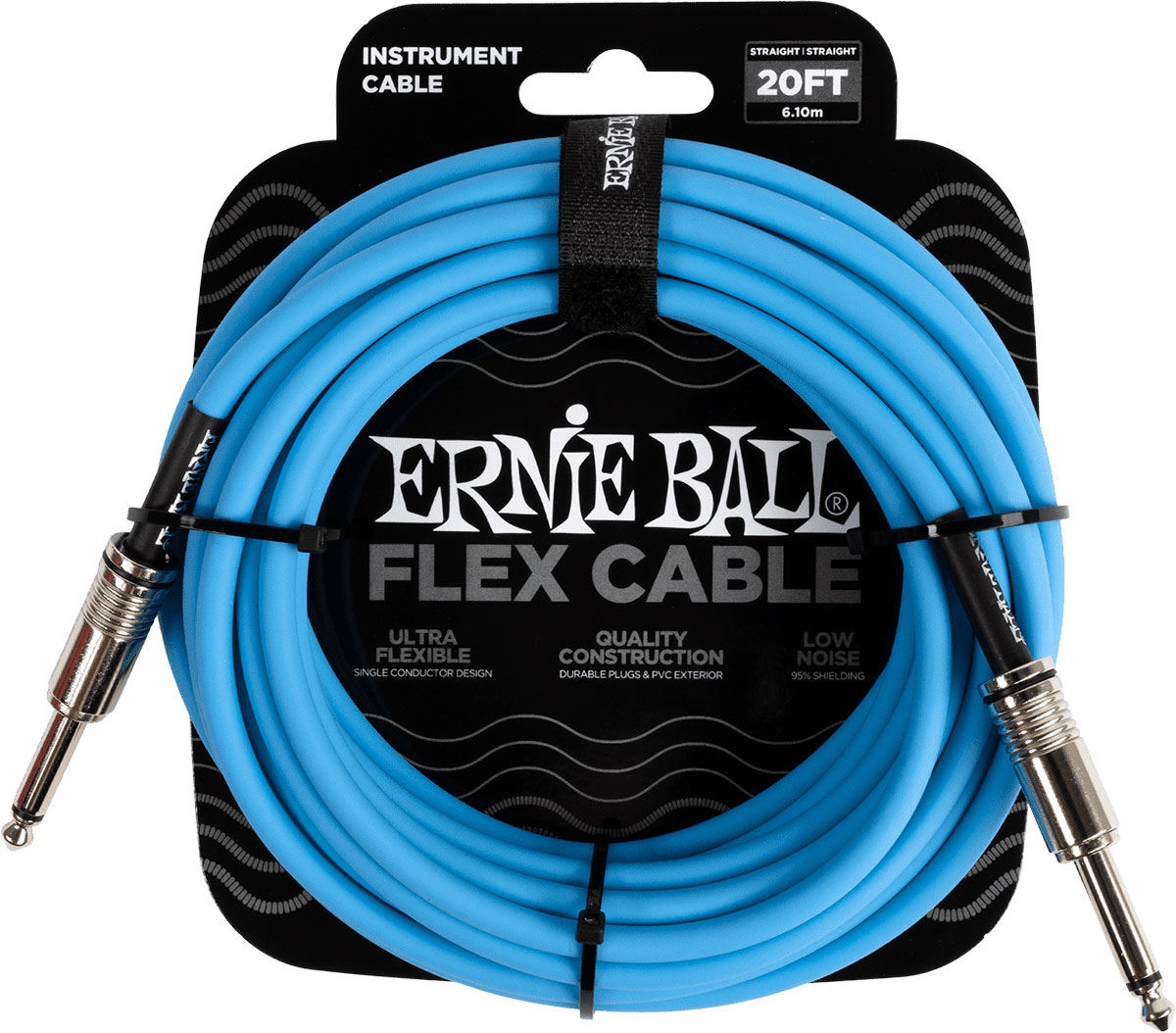 ERNIE BALL INSTRUMENT CABLES FLEX JACK/JACK 6M BLUE