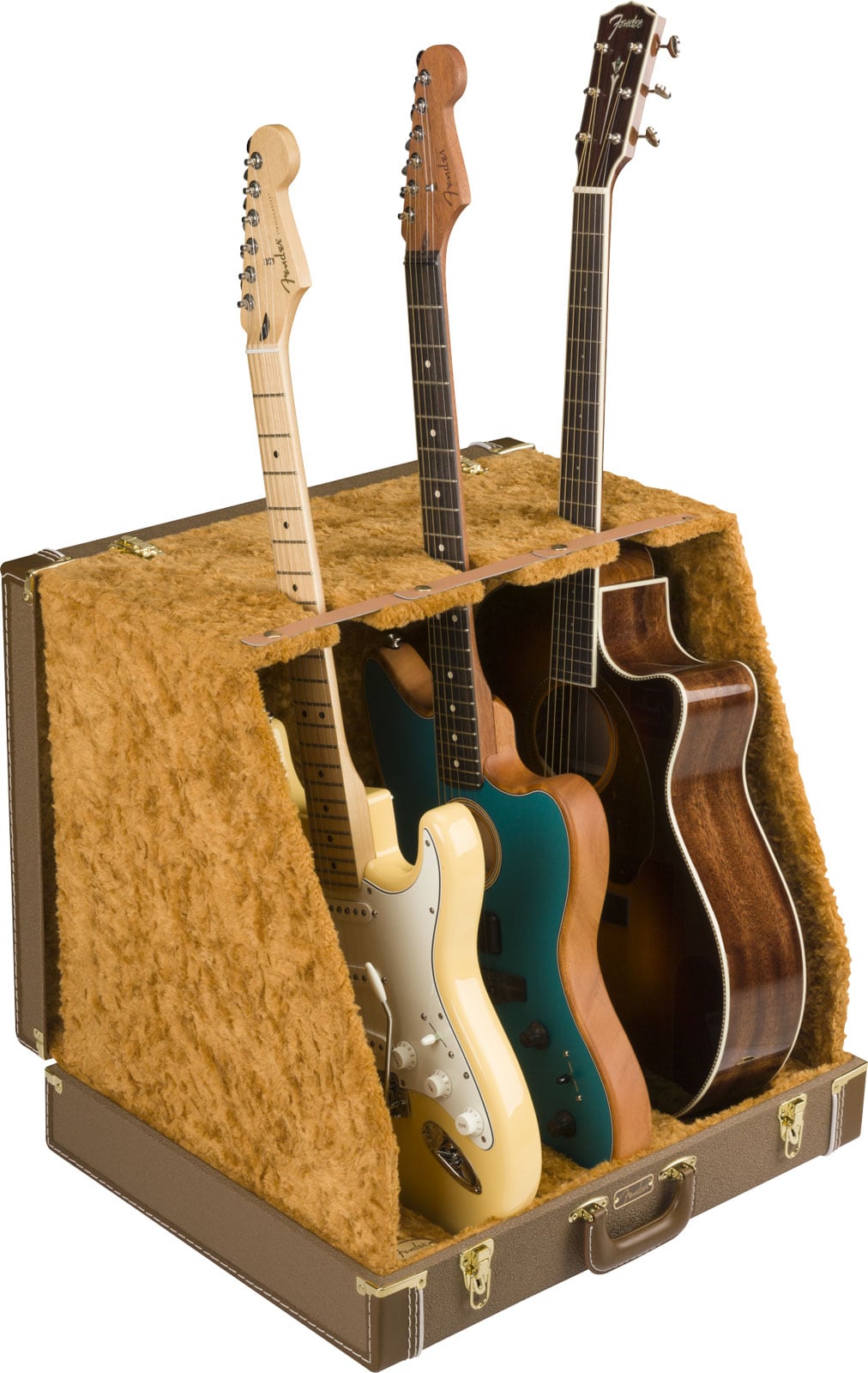 FENDER FENDER® CLASSIC SERIES CASE STAND - 3 GUITAR BROWN