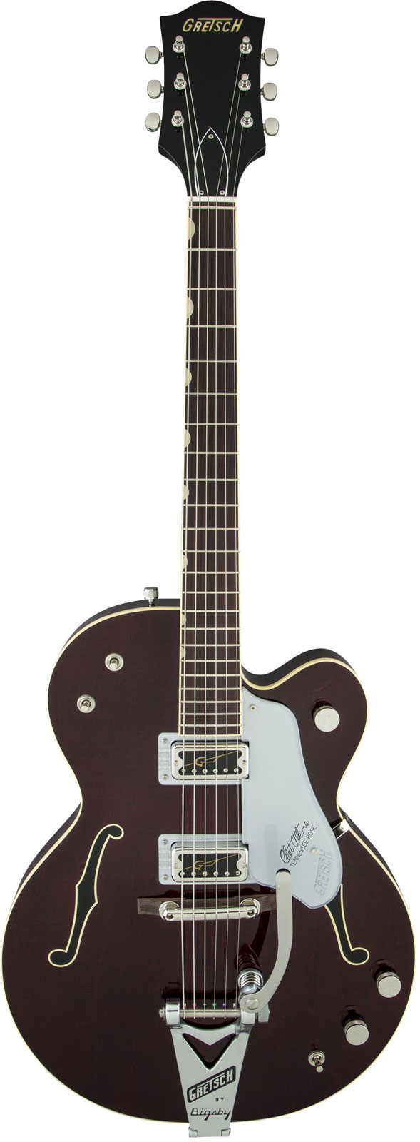 GRETSCH GUITARS G6119T-62 VINTAGE SELECT EDITION '62 TENNESSEE ROSE HOLLOW BODY WITH BIGSBY, TV JONES, DARK CHERRY S