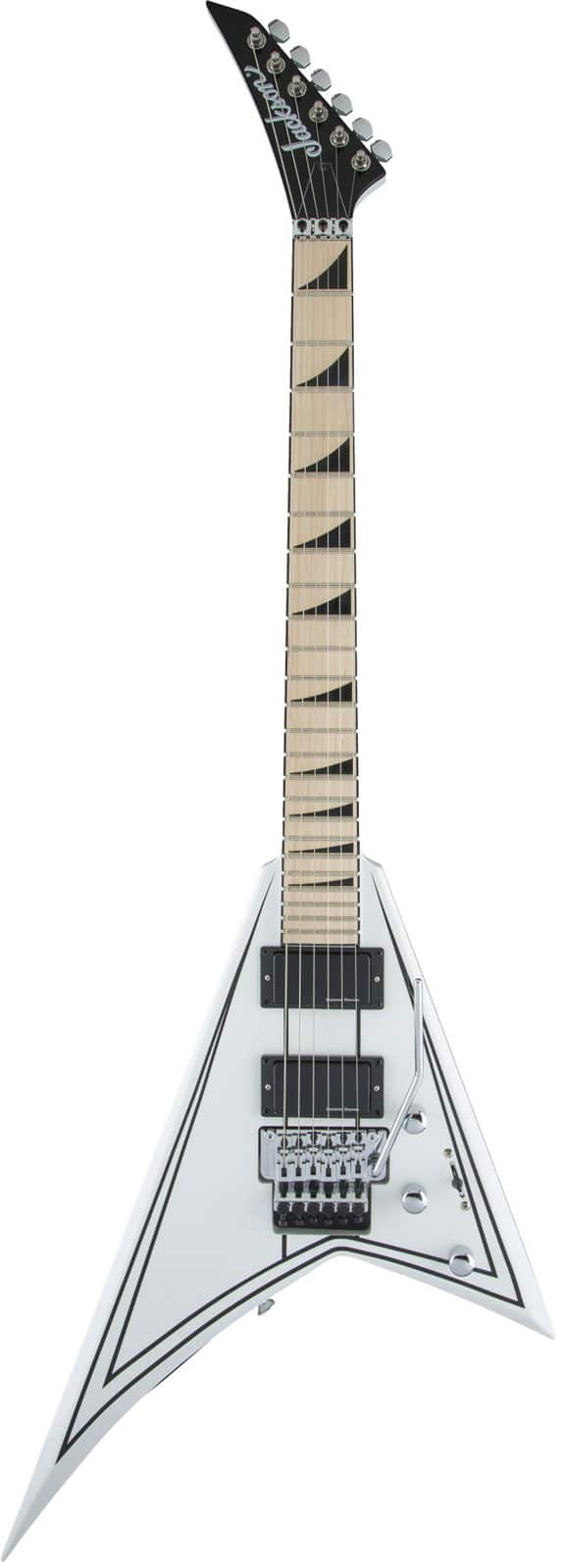 JACKSON GUITARS X RHOADS RRX24M MN, SNOW WHITE WITH BLACK PINSTRIPES