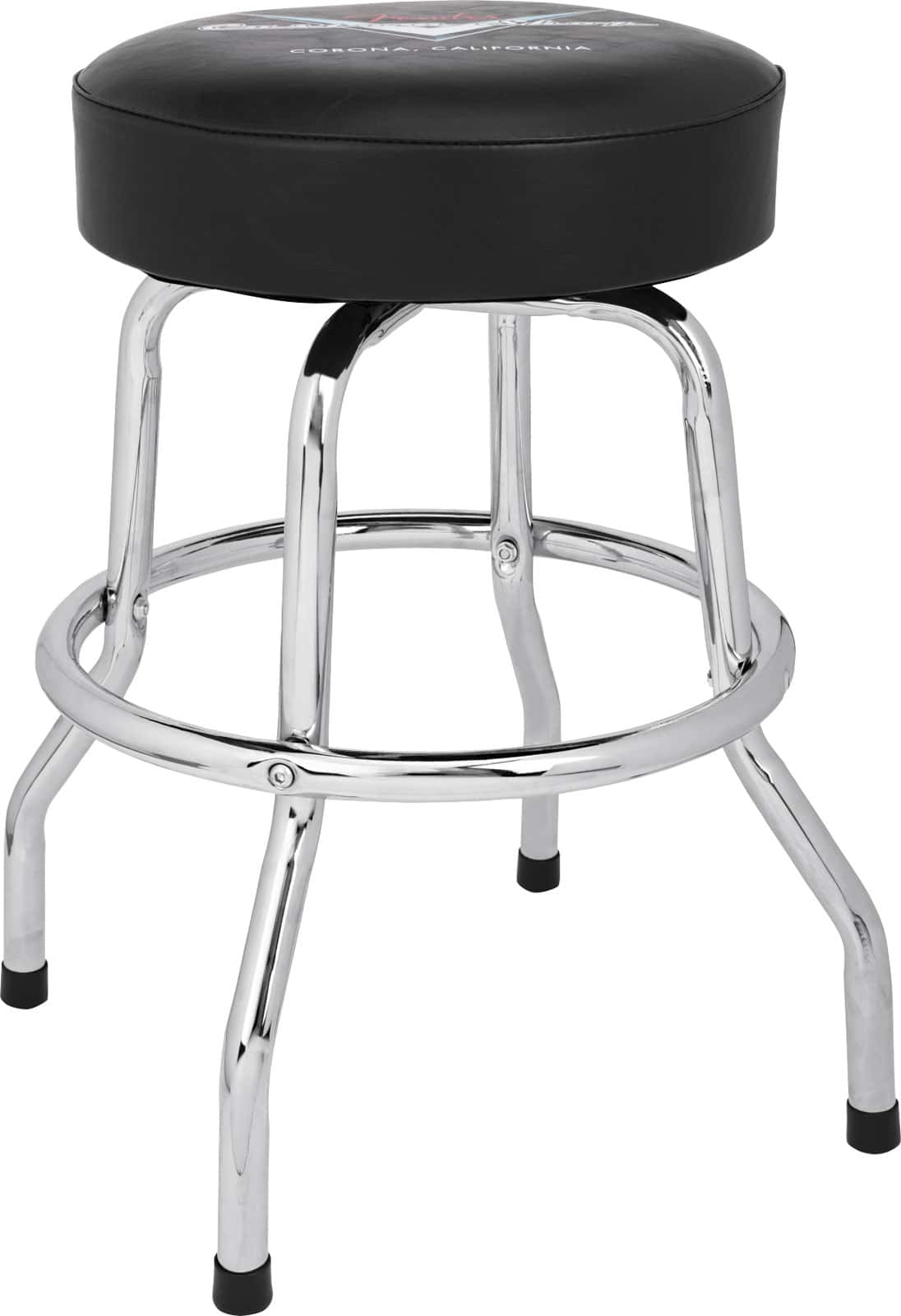 FENDER CHEVRON LOGO BARSTOOL BLACK-CHROME 24