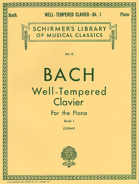SCHIRMER J.S BACH WELL-TEMPERED CLAVIER FOR THE PIANO BOOK I - PIANO SOLO