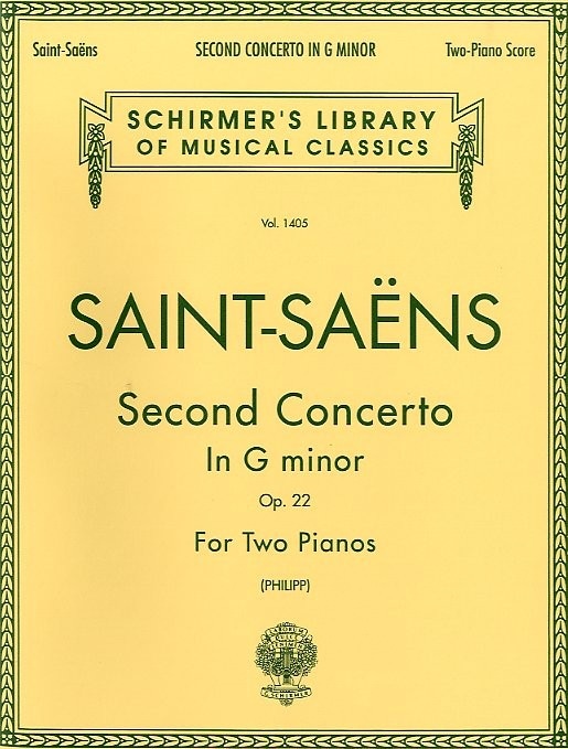 SCHIRMER CAMILLE SAINT-SAENS PIANO CONCERTO NO.2 IN G MINOR OP.22 - TWO PIANOS