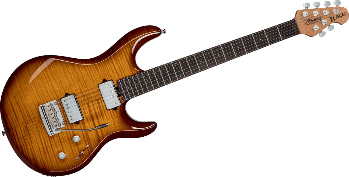 STERLING GUITARS LUKE SIGNATURE IN FLAME MAPLE HAZEL BURST