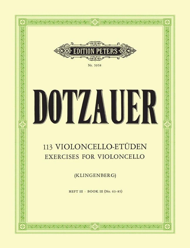 EDITION PETERS DOTZAUER FRIEDRICH - 113 EXERCICES VOL.3 (N°63-85) - VIOLONCELLE