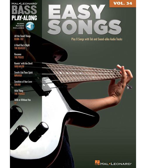 HAL LEONARD BASS PLAY ALONG VOLUME 34 EASY SONGS B+ MP3 - BASS GUITAR TAB