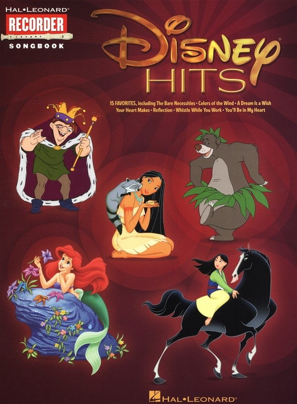 HAL LEONARD DISNEY HITS RECORDER SONGBOOK - RECORDER