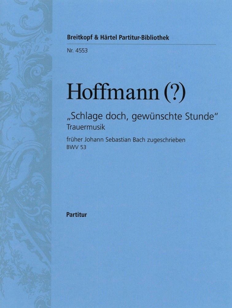 EDITION BREITKOPF HOFFMANN (FRUHER J. S. BACH) - KANTATE SCHLAGE DOCH (BWV 53) - ALTO VOICE, ORCHESTRA