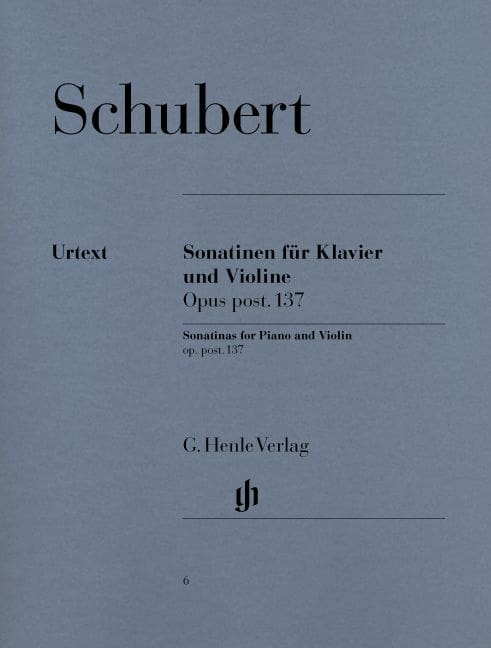 HENLE VERLAG SCHUBERT F. - SONATINAS FOR PIANO AND VIOLIN OP. POST. 137