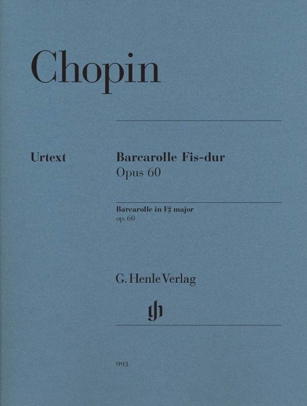 HENLE VERLAG CHOPIN F. - BARCAROLLE OP. 60 - PIANO