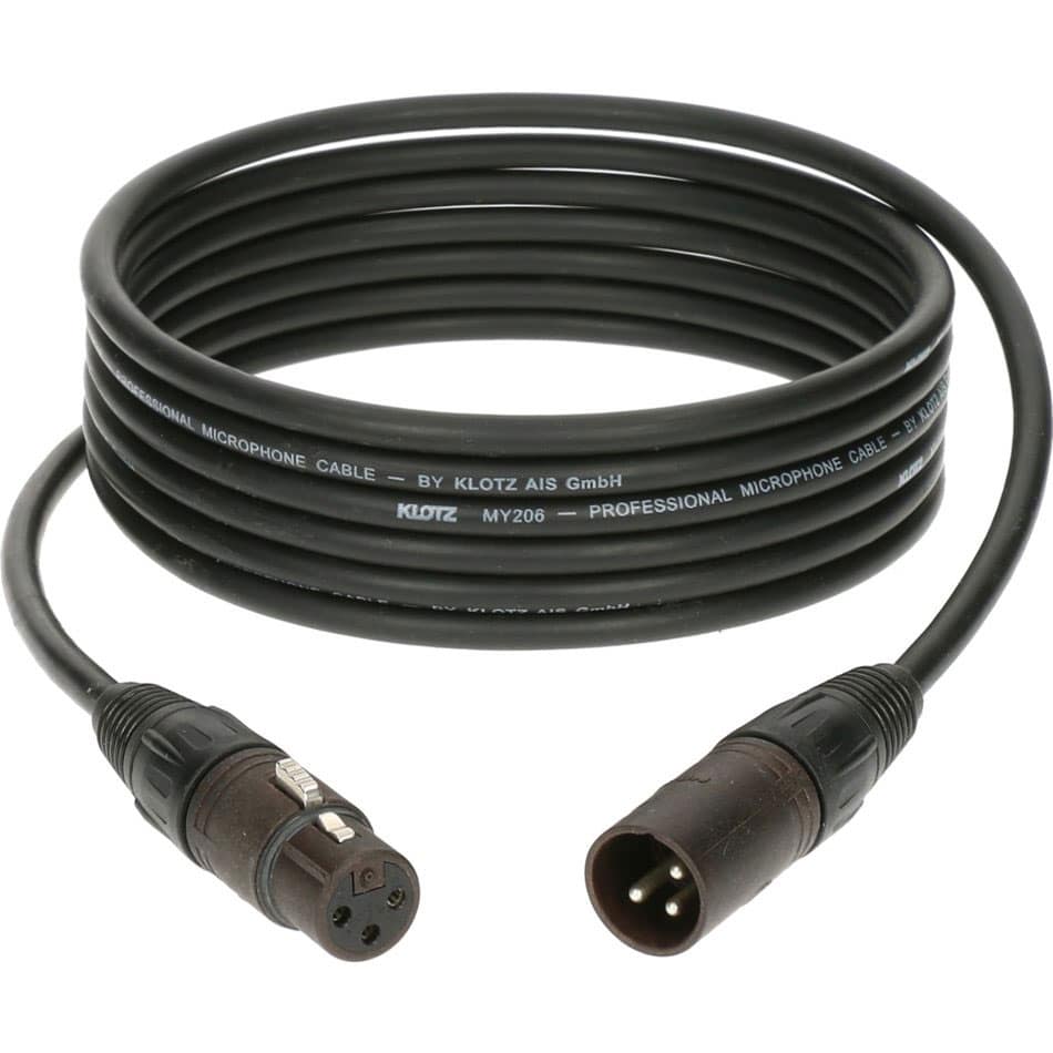 KLOTZ M1 MIC CABLE BLACK 1M XLR 3P. F/M NEUTRIK MP BRASS