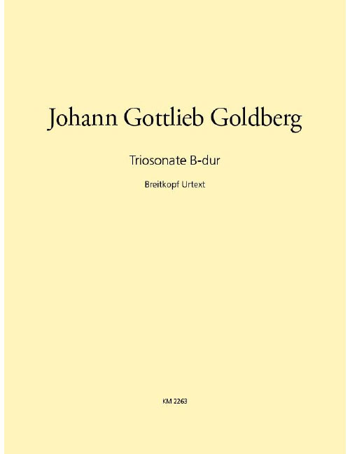 EDITION BREITKOPF GOLDBERG JOHANN GOTTLIEB - TRIOSONATE B-DUR - 2 VIOLIN, BASSO CONTINUO