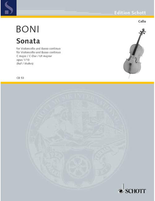 SCHOTT BONI - SONATA IN C OP. 1/10 - VIOLONCELLE ET PIANO
