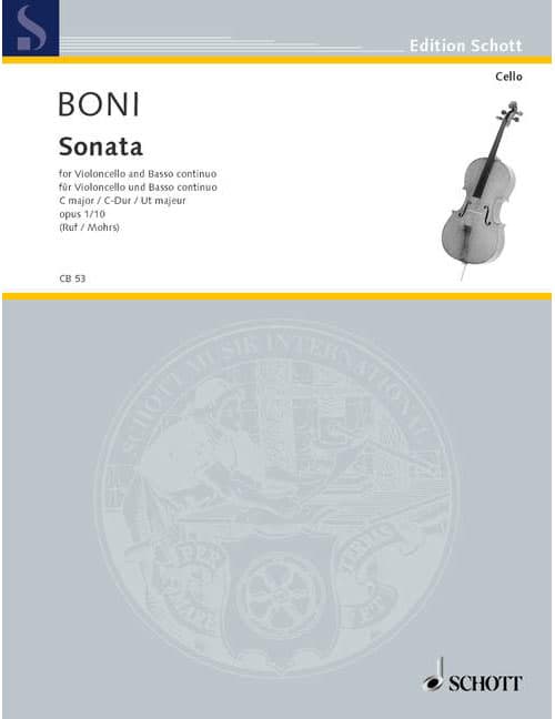 SCHOTT BONI P.G.G - SONATA IN C OP.1/10 - CELLO AND PIANO