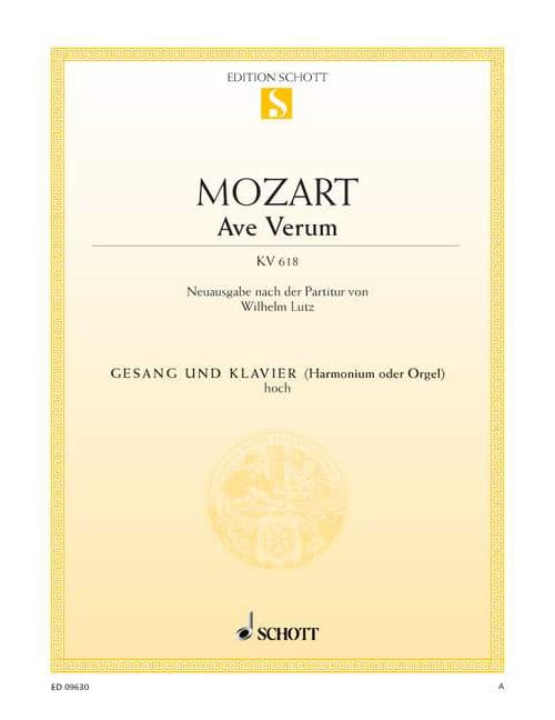 SCHOTT MOZART W.A. - AVE VERUM KV 618 - HIGH VOICE AND PIANO