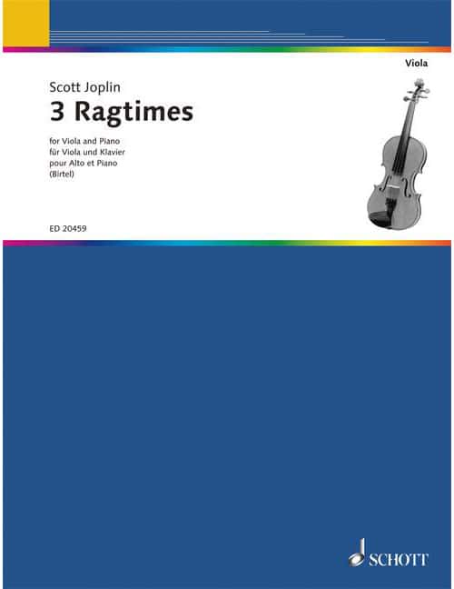 SCHOTT JOPLIN SCOTT - THREE RAGTIMES - VIOLA AND PIANO