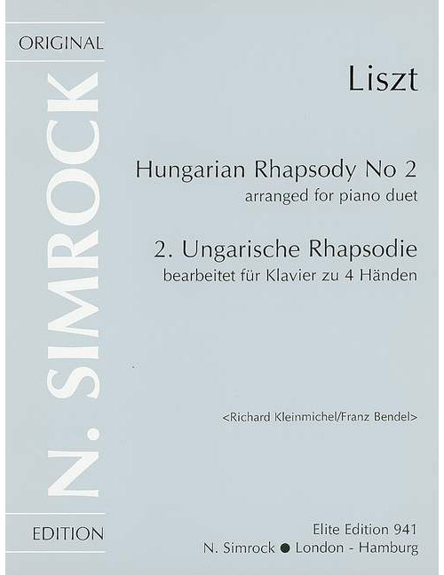 SIMROCK LISZT FRANZ - HUNGARIAN RHAPSODY NO. 2 - PIANO