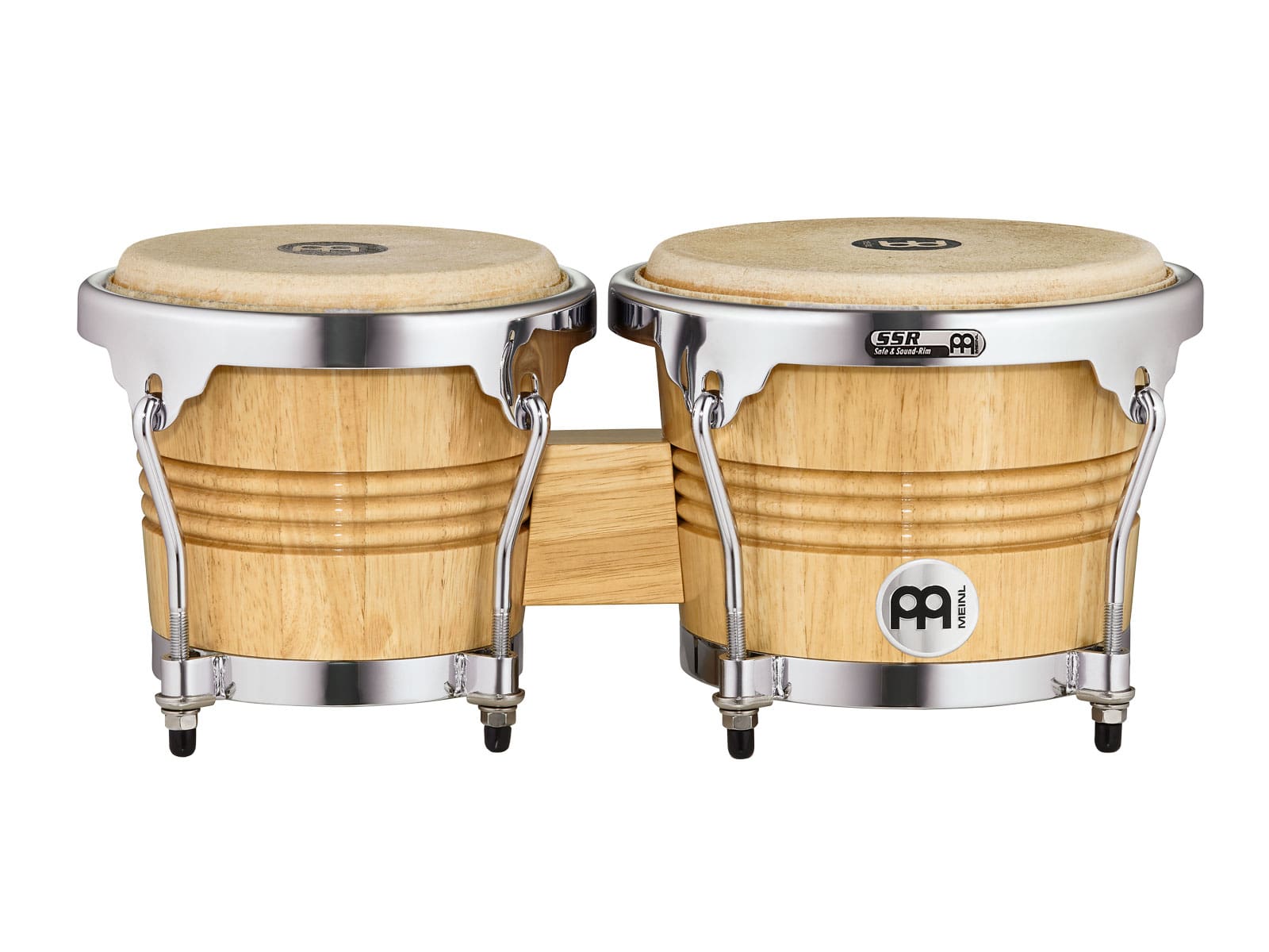 MEINL WB200 WOOD BONGOS 6 3/4 MACHO AND 8 HEMBRA CHROME PLATED HARDWARE