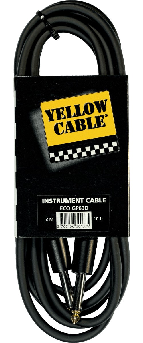 YELLOW CABLE GP63D 3M./10FT. 1/4 PHONE MALE