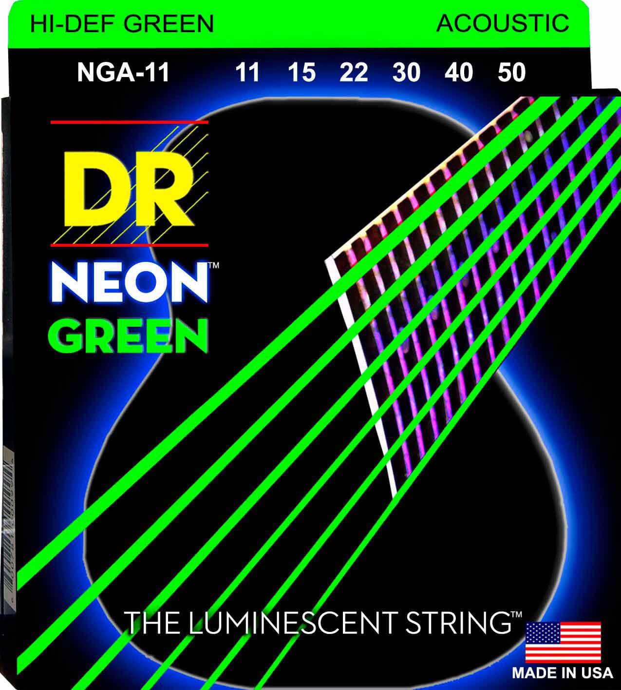 DR STRINGS NGA-11 NEON GREEN