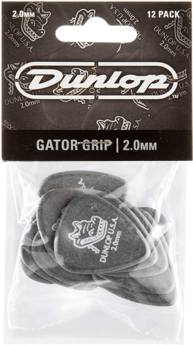 JIM DUNLOP MEDIATORS SPECIALTY GATOR GRIP PLAYER'S PACK OF 12, 2MM