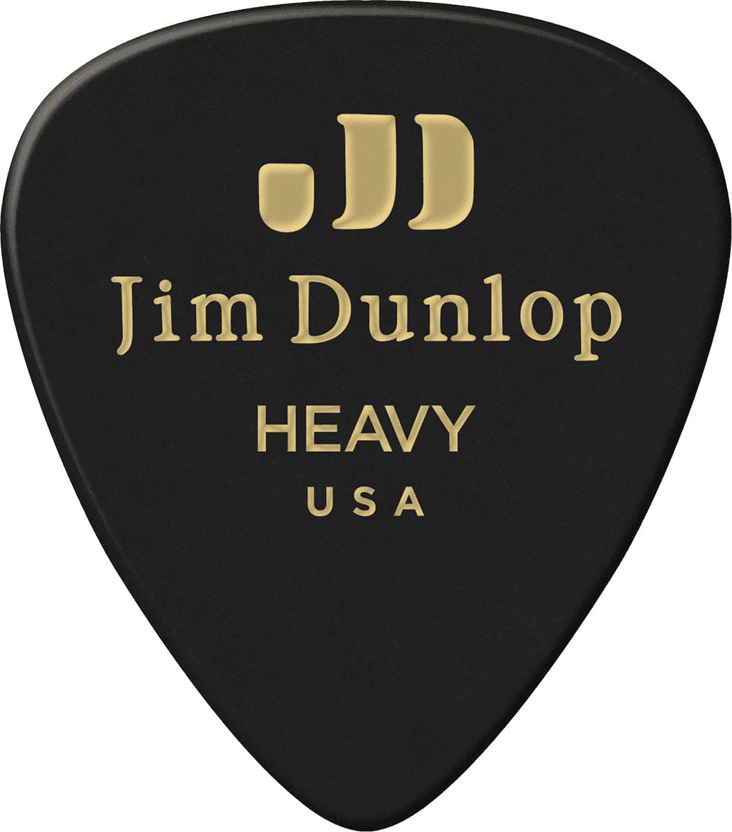 JIM DUNLOP GENUINE CELLULOID CLASSIC, PLAYER'S PACK OF 12, BLACK, HEAVY