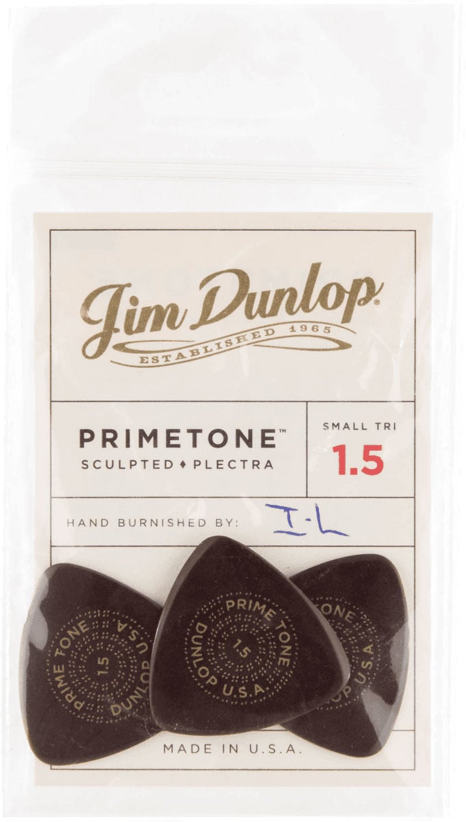 JIM DUNLOP PRIMETONE SMALL TRI, SMOOTH, PLAYER'S PACK OF 3, 1.50 MM