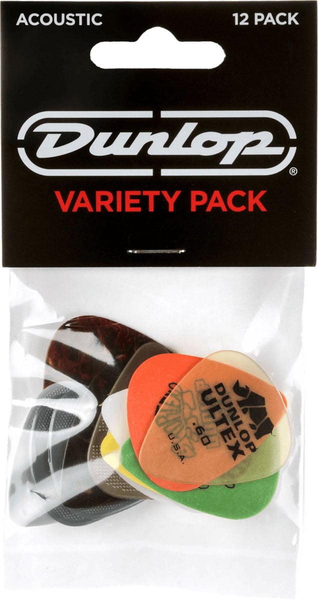 JIM DUNLOP VARIETY PACK ACOUSTIC, 12 PICKS