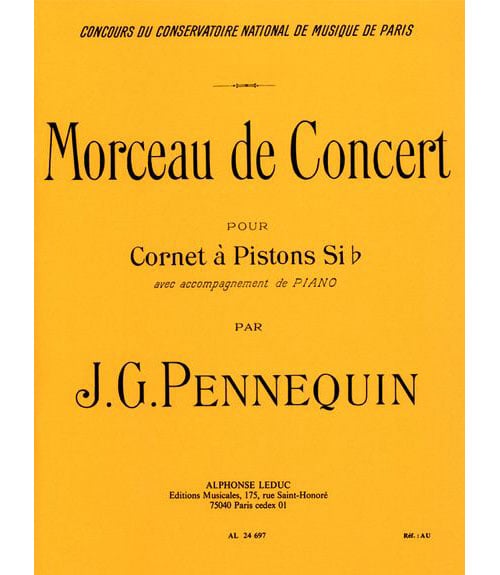 LEDUC PENNEQUIN J.G. - MORCEAU DE CONCERT - CORNET A PISTONS SIb & PIANO