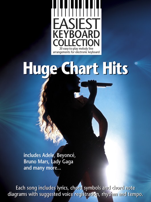WISE PUBLICATIONS EASIEST KBD COL HUGE CHART HITS KBD - MELODY LINE, LYRICS AND CHORDS