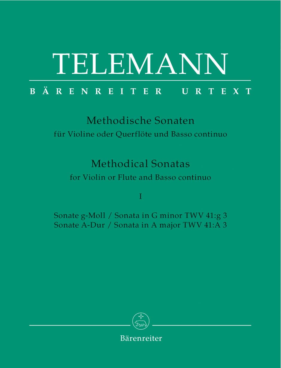 BARENREITER TELEMANN G.P. - 12 METHODICAL SONATAS VOL.1 - FLUTE OR VIOLIN, BASSO CONTINUO