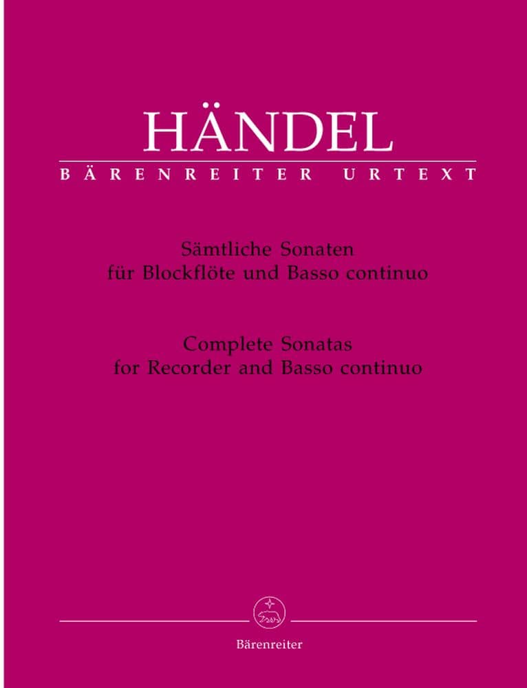 BARENREITER HAENDEL G.F. - COMPLETE SONATAS - RECORDER, BASSO CONTINUO