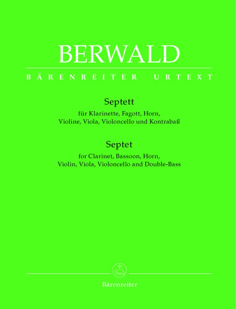 BARENREITER BERWALD FRANZ - SEPTET FOR CLARINET, BASSOON, HORN, VIOLIN, VIOLA, VIOLONCELLO AND DOUBLE-BASS