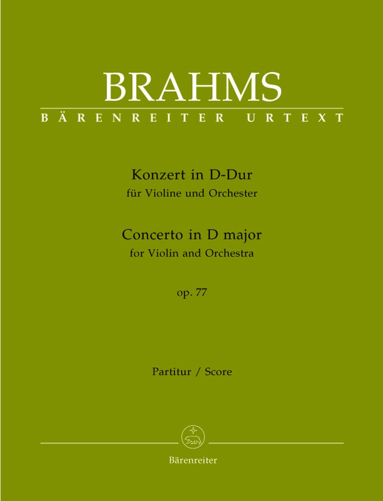 BARENREITER BRAHMS JOHANNES - CONCERTO IN D MAJOR FOR VIOLIN AND ORCHESTRA OP. 77 - VIOLIN AND ORCHESTRA