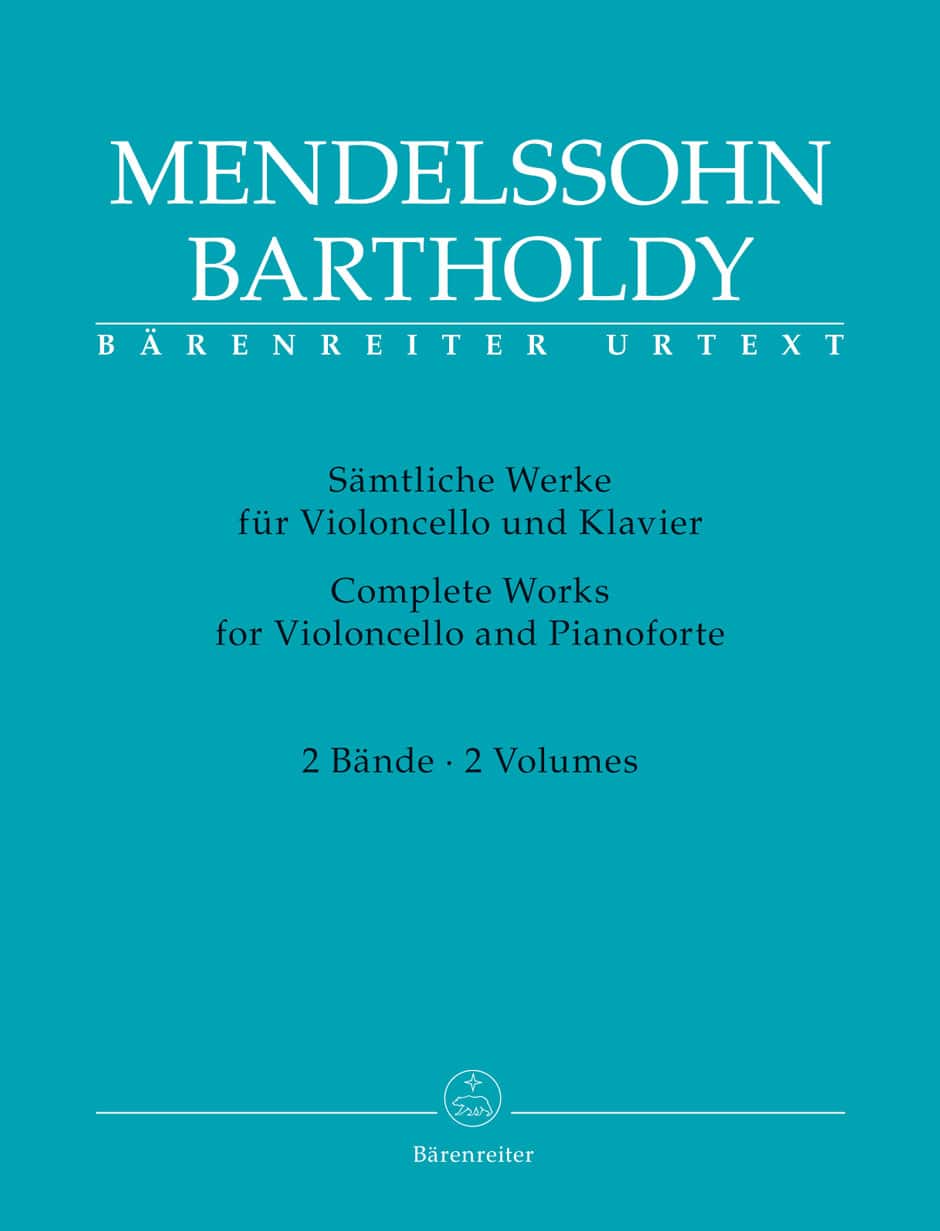BARENREITER MENDELSSOHN FELIX - COMPLETE WORKS FOR VIOLONCELLE AND PIANOFORTE VOL.1 & 2