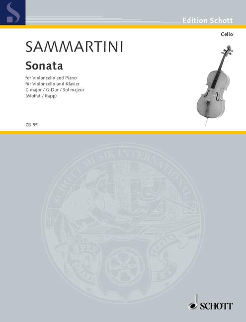 SCHOTT SAMMARTINI G.B. - SONATA G MAJOR - CELLO AND PIANO