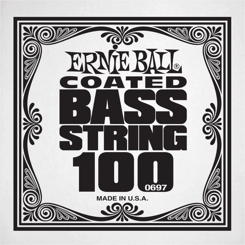 ERNIE BALL .100 COATED NICKEL WOUND ELECTRIC BASS STRING SINGLE