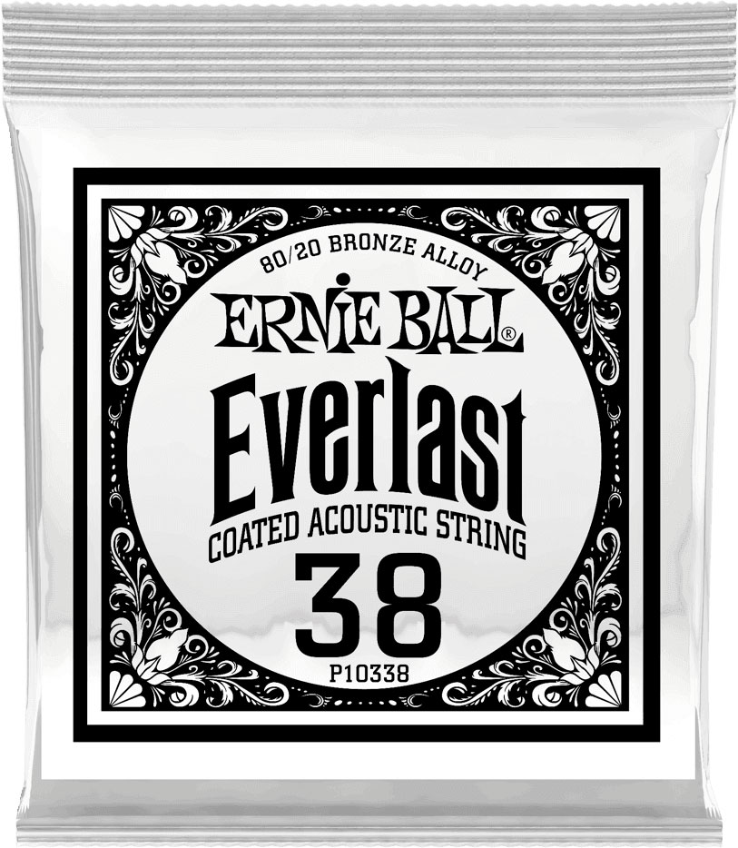 ERNIE BALL .038 EVERLAST COATED 80/20 BRONZE ACOUSTIC GUITAR STRINGS