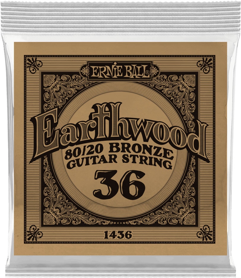 ERNIE BALL .036 EARTHWOOD 80/20 BRONZE ACOUSTIC GUITAR STRINGS