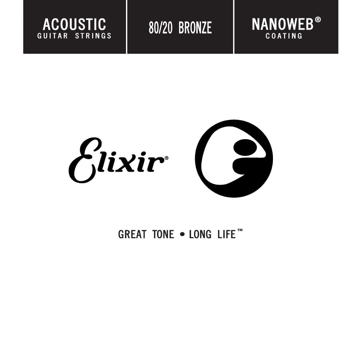 ELIXIR NANOWEB BRONZE 80/20 ACOUSTIC STRINGS REASSEMBLED BY 4 PIECES SOLID STEEL 022