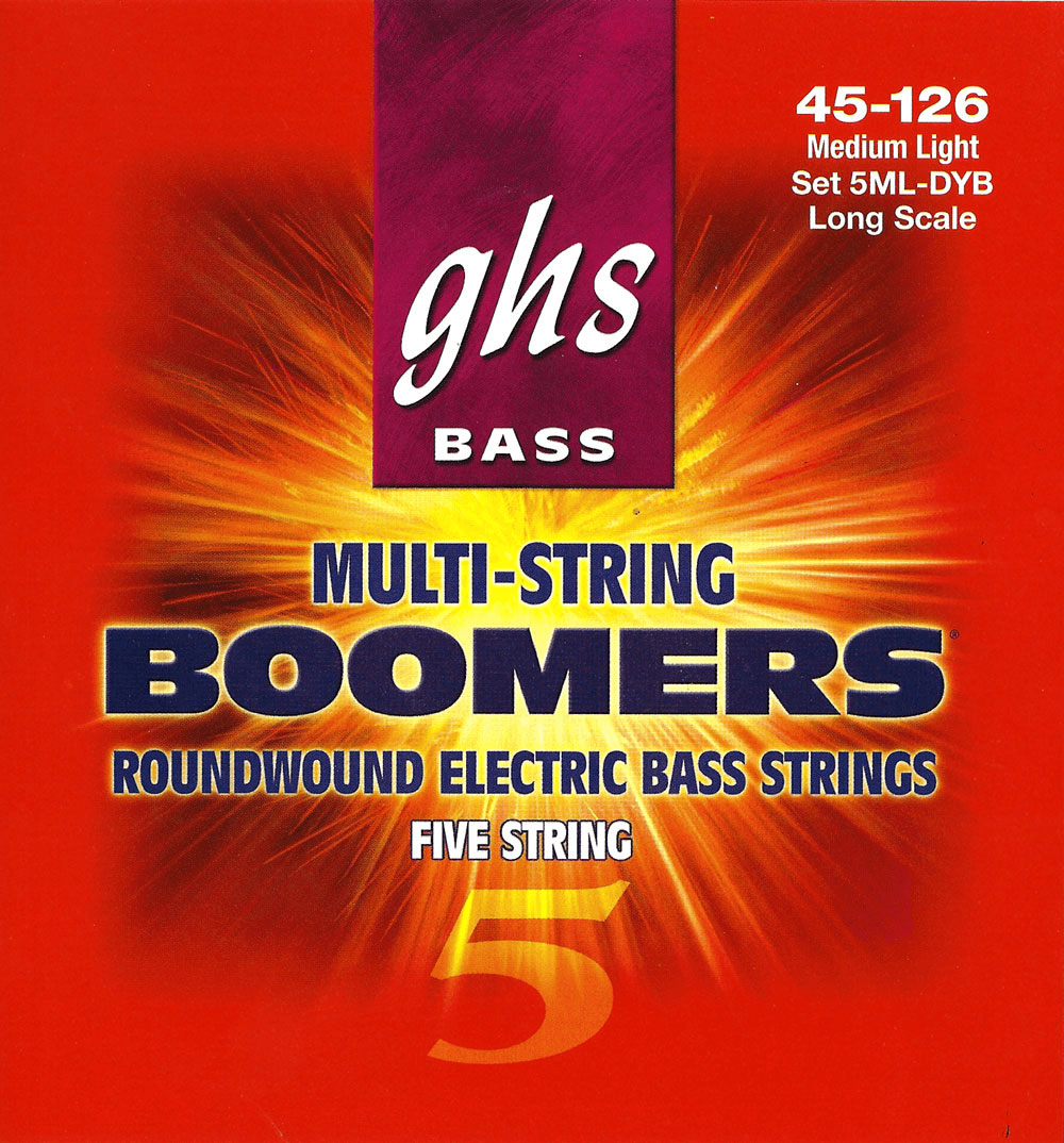 GHS BOOMERS BOOMERS ROUND WIRE BASS STRINGS MEDIUM LIGHT SET /5C !45-65-85-105-130-130