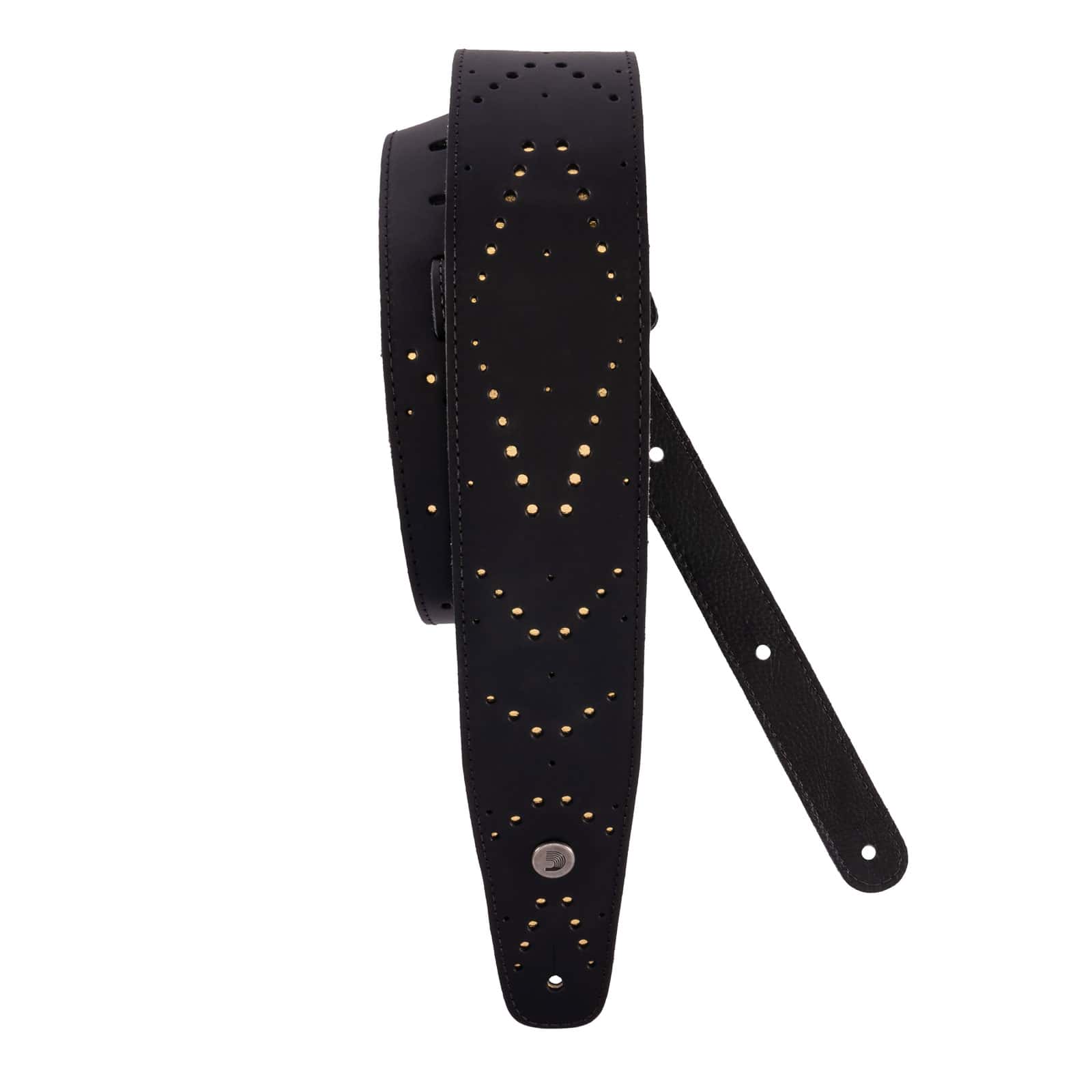 D'ADDARIO AND CO VENTED LEATHER GUITAR STRAP, STAR DUST
