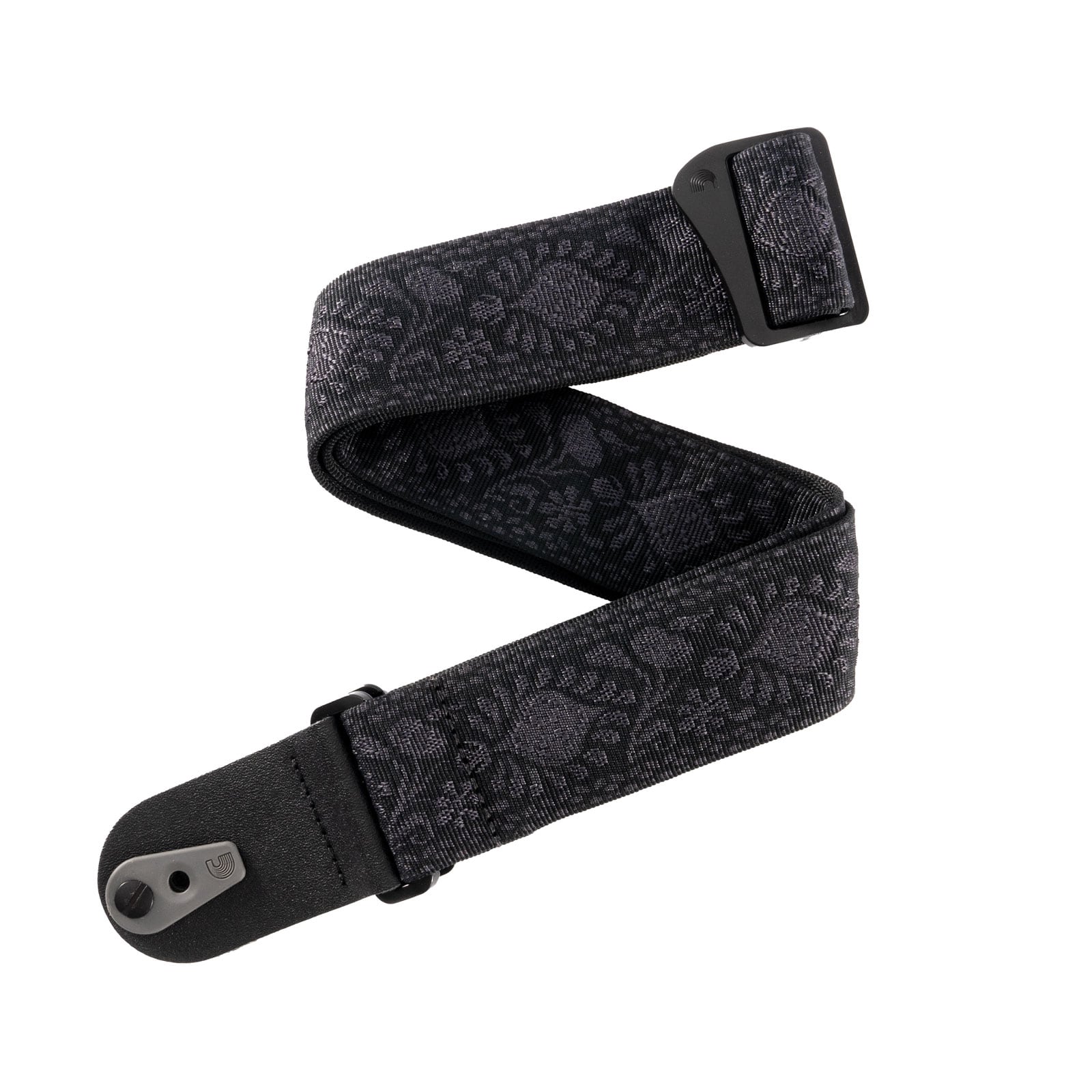 D'ADDARIO AND CO PAD LOCK WOVEN GUITAR STRAP, MONTEREY BLACK TUBULAR