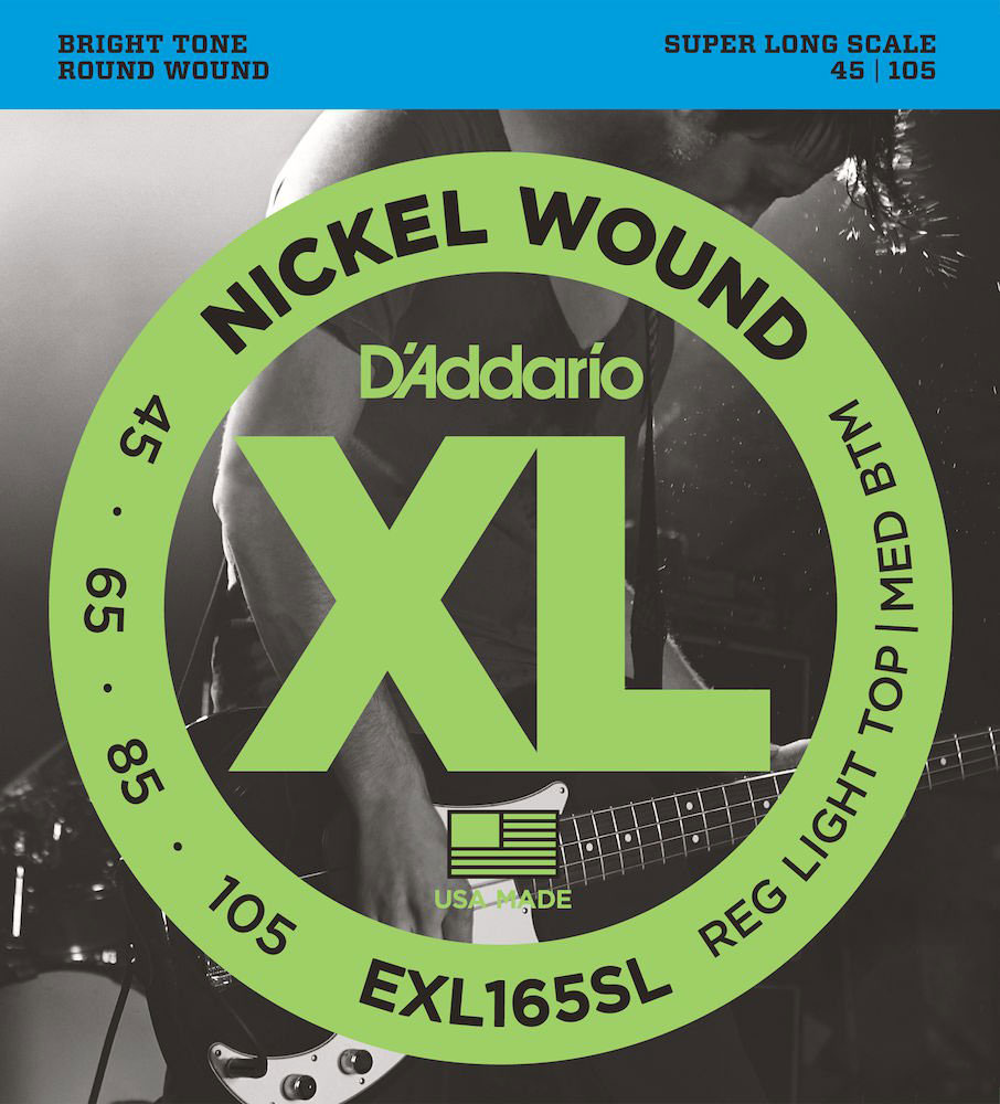 D'ADDARIO AND CO EXL165SL NICKEL WOUND SUPER LONG SCALE REGULAR LIGHT TOP 45-105 