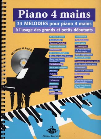 EDITIONS BOURGES R. PIANO 4 MAINS + CD, 33 MELODIES A L'USAGE DES GRANDS ET DES PETITS DEBUTANTS