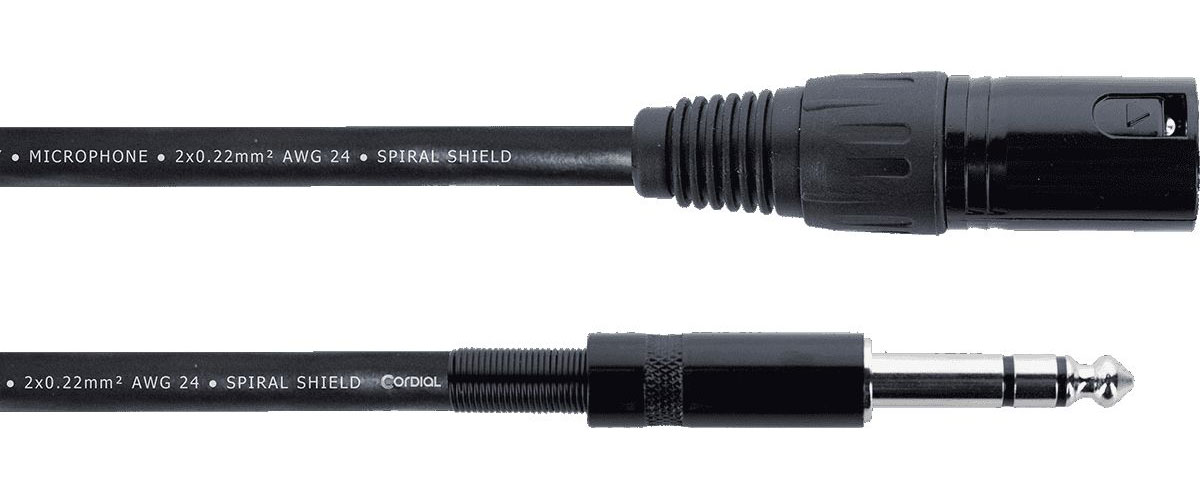 CORDIAL XLR MALE / STEREO JACK AUDIO CABLE - 6 M