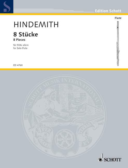 SCHOTT HINDEMITH PAUL - 8 PIECES - FLUTE