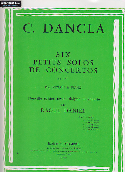 COMBRE DANCLA CHARLES - SOLO OP.141 N°1 DES 6 PETITS SOLOS DE CONCERTO