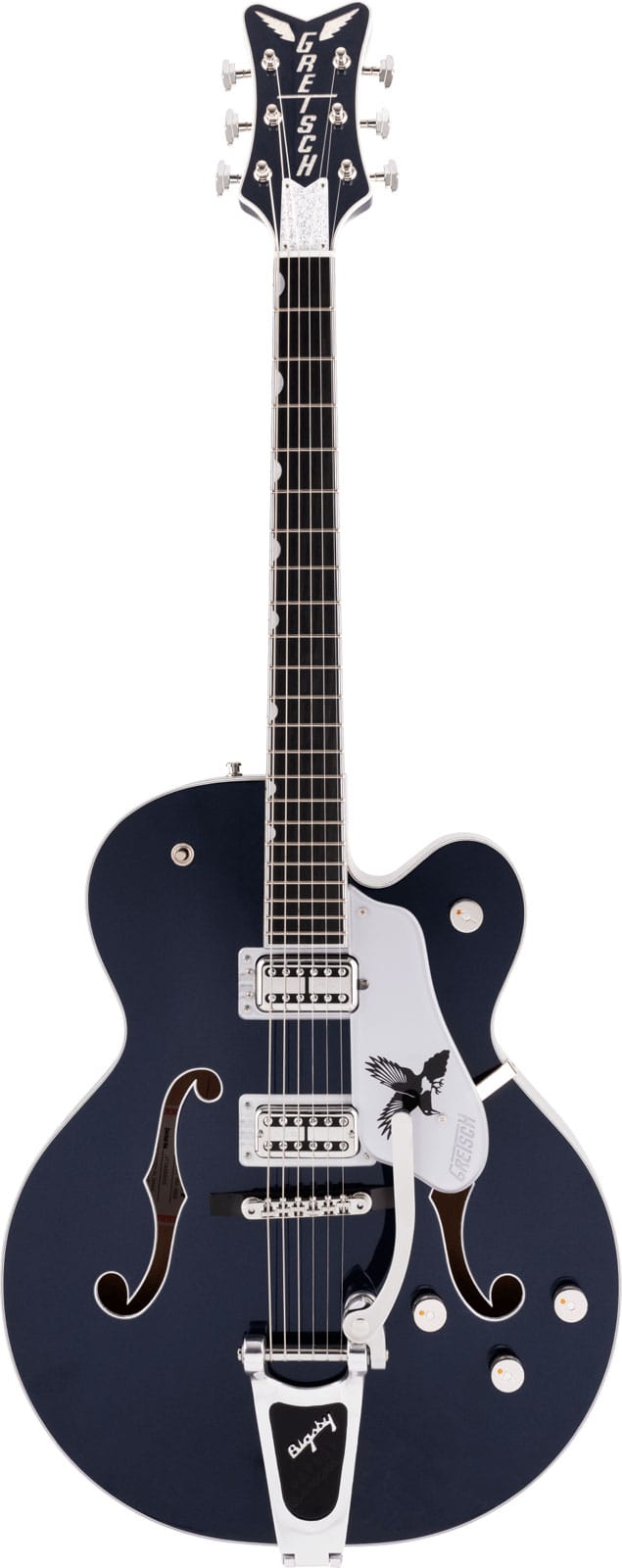 GRETSCH GUITARS G6136T-RR RICH ROBINSON SIGNATURE MAGPIE WITH BIGSBY EBO, RAVEN'S BREAST BLUE