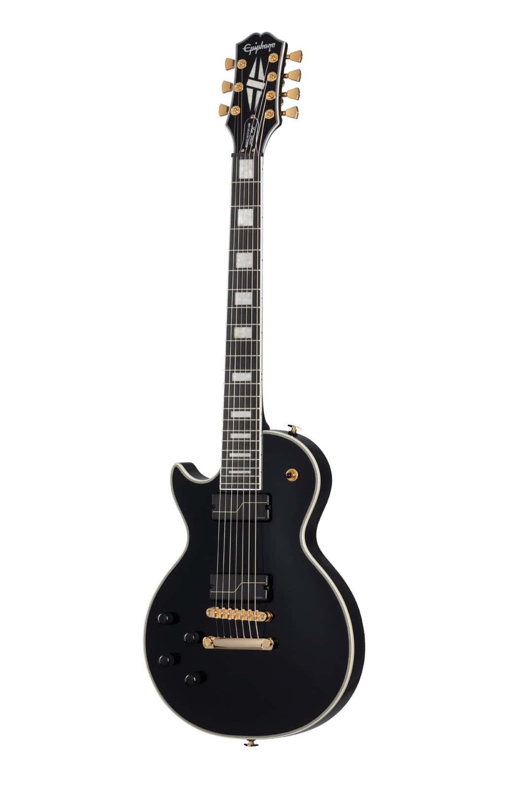 EPIPHONE LES PAUL CUSTOM ORIGINS 7 MATT HEAFY + CASE EBONY LH ARTIST IBG